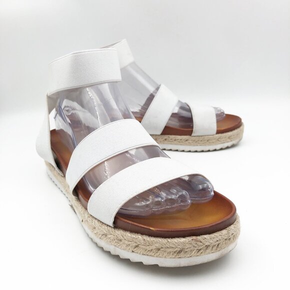 DREAM PAIRS Jimmie White Ankle Strap Platform Sandals Womens 8 - Picture 1 of 12